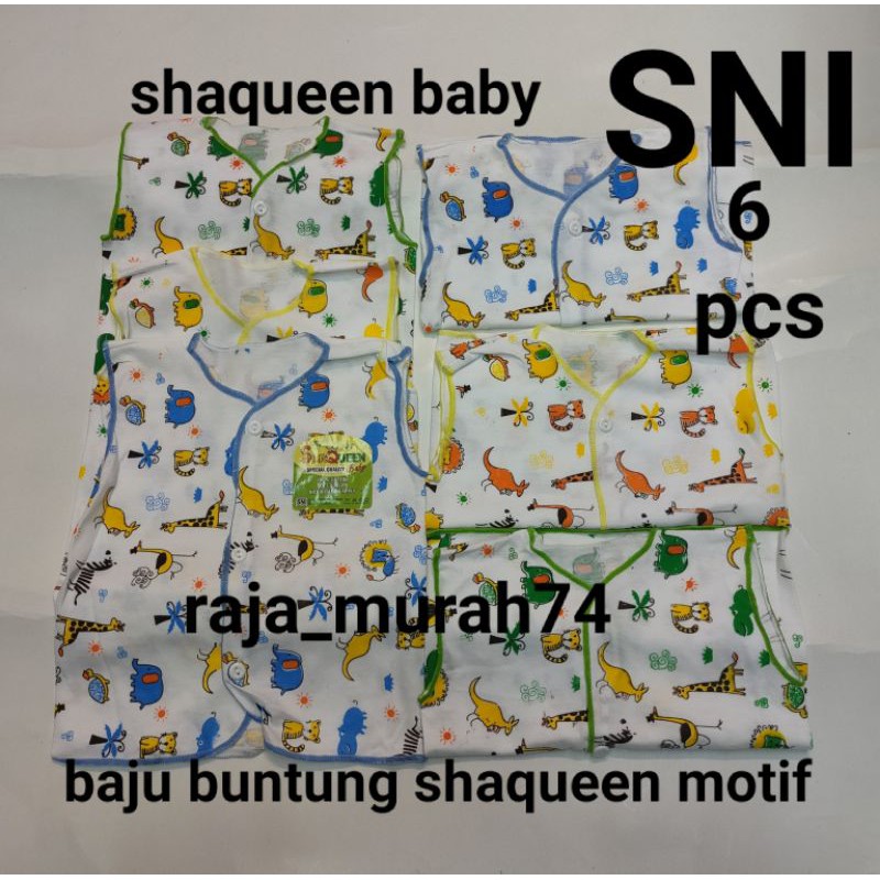 6 pcs baju buntung motif shaqueen