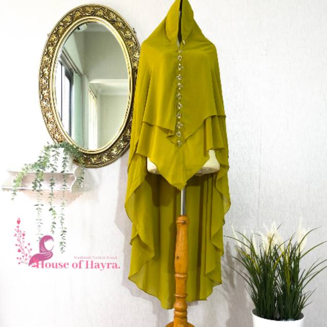 Jilbab LV payet  Khimar Payet jilbab babydoll  2 layer antem pad