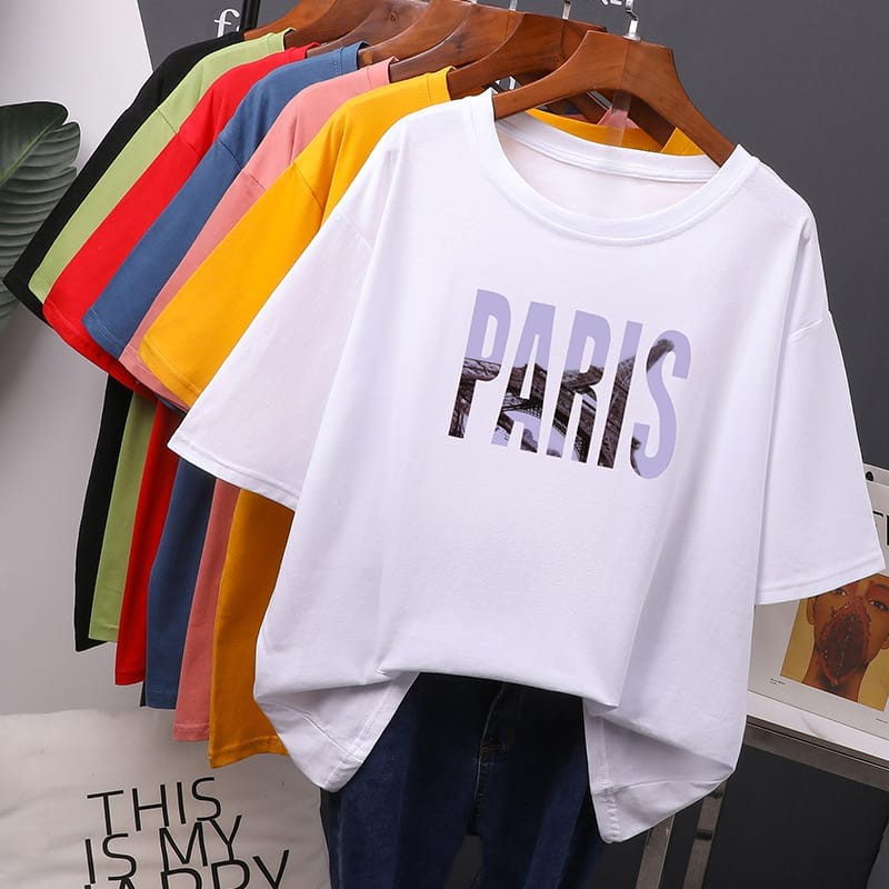 Kaos Oversize Paris / Kaos Wanita / Atasan Oversize / Kaos Oversize