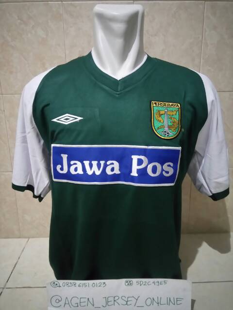 Jersey Persebaya LCA 2005 Jawa Pos Home Hijau Full PRINTING atau BORDIR Retro Lokal