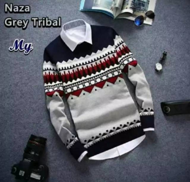 SWEATER RAJUT NAZA TRIBAL PREMIUM FULL COLOR DAN TEBAL