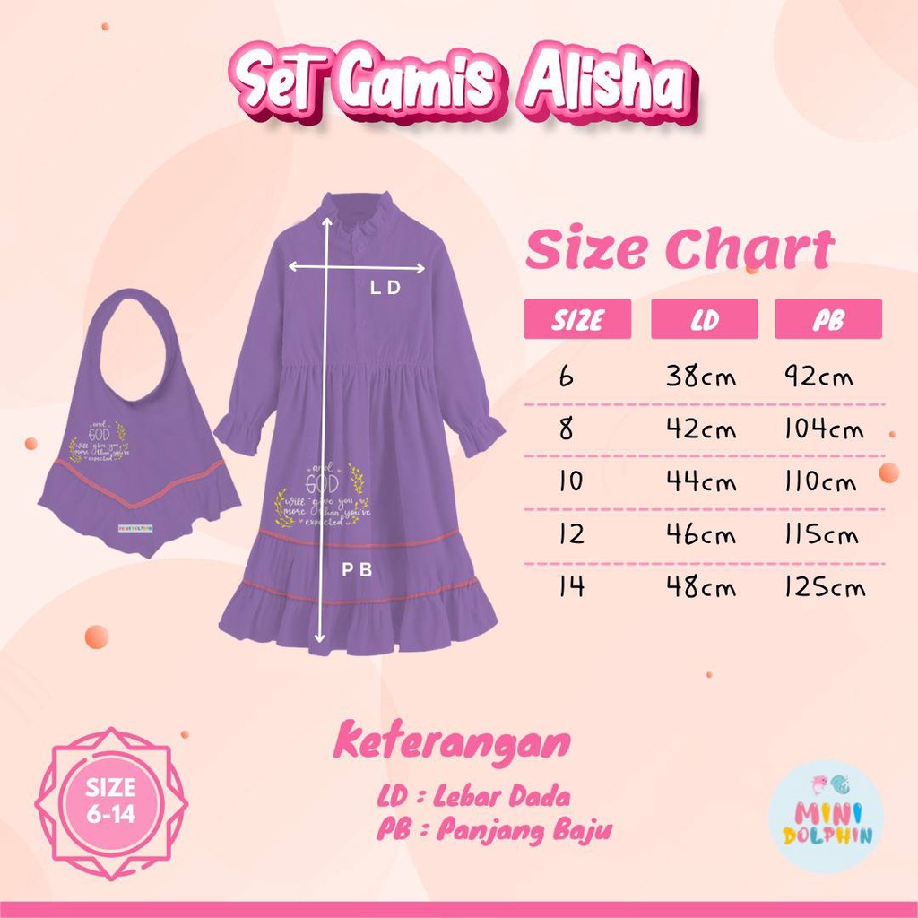 Gamis anak Set Gamis Alisha by Mini Dolphin