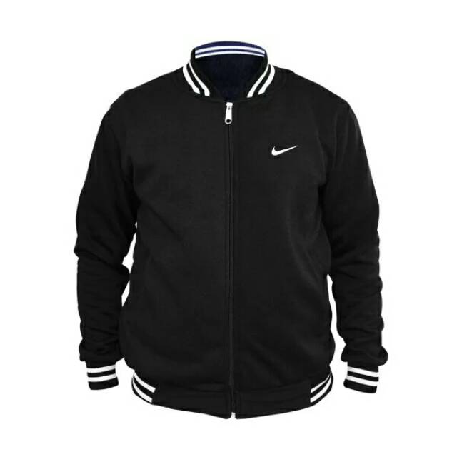 PROMO.. Jaket baseball hitam logo nike / BISA BAYAR DITEMPAT