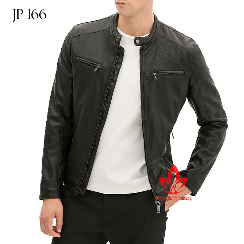 (COD) Jaket Kulit Kerah Super Kulit Sintetis Premium Pria - JP 166
