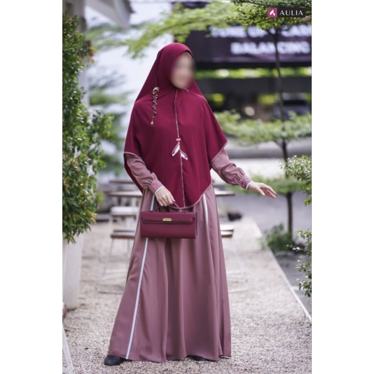 Aulia Fashion set Gamis Larissa Mocca Maroon