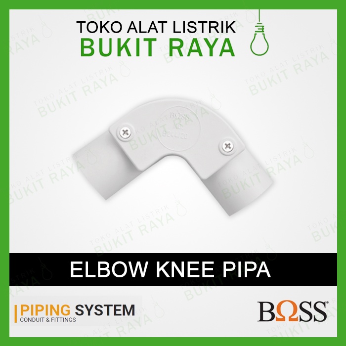 BOSS Elbow / L Bow / Knee Pipa Listrik Putih 20mm