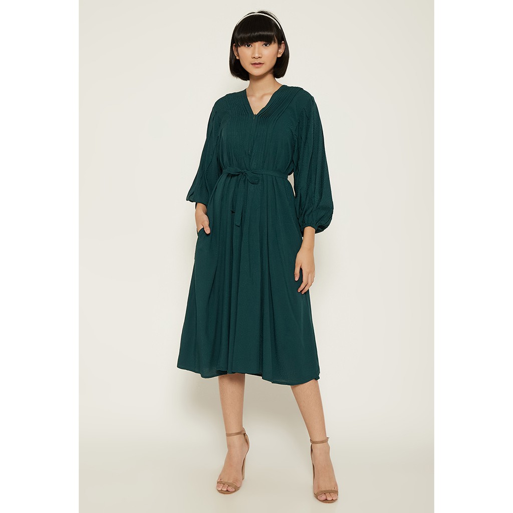 

NONA Boho Dress Midi Emerald Green