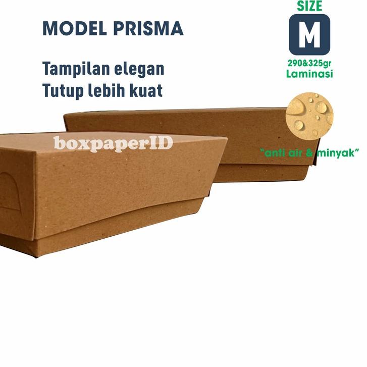 ۝ Paper Lunch Box Size M Paket Hemat 45pcs Craft Laminasi Kotak Nasi Goreng Ayam Geprek Dimsum Kebul