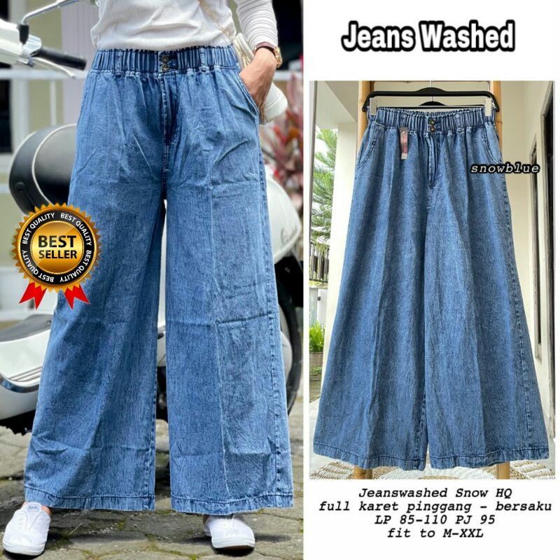 Celana Kulot Jeans Wanita Premium