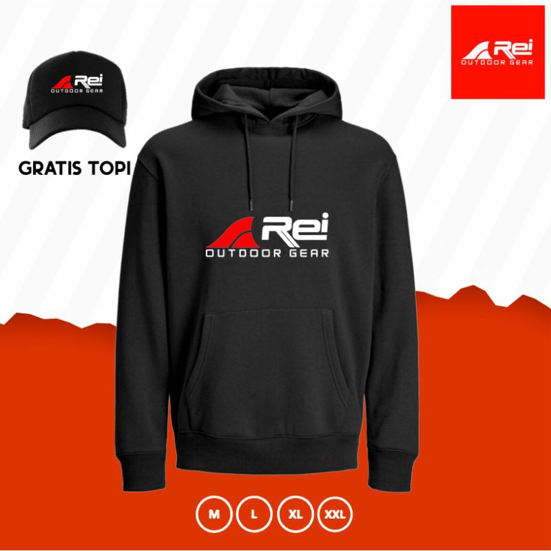 Jaket REI Adventure Sweater Hoodie Gratis Topi