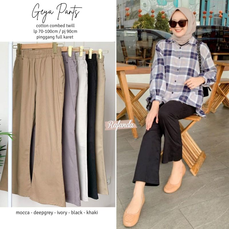 Geya Pants/Celana Panjang/Celana Kain Formal Kerja Casual/Kasual  Wanita Fit&Flare Kekinian Termurah