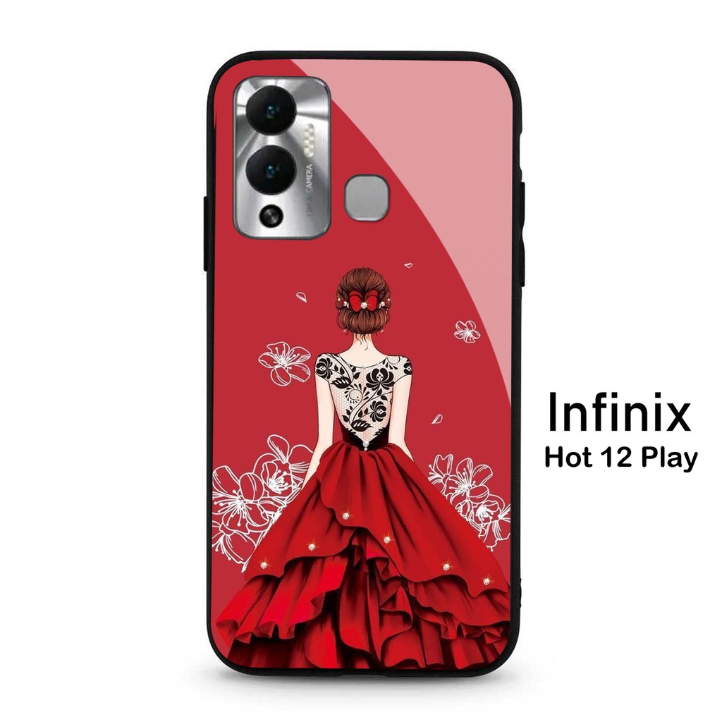 [A05] Case Infinix Hot 12 Play - Softcase Glass Kaca Infinix Hot 12 Play  - Case Hp Infinix Hot 12 P