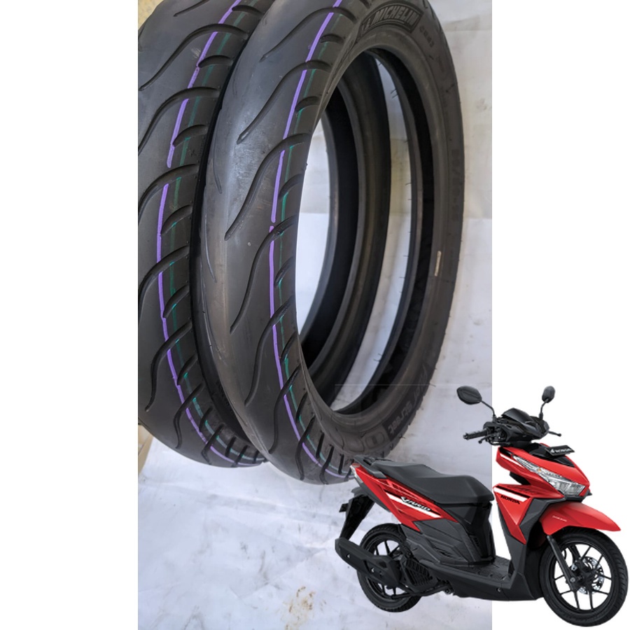 SEPASANG BAN  VARIO 125 LED UKURAN 80/90 DAN 90/90  RING 14 NON TUBLES MICHELIN PILOT STREET