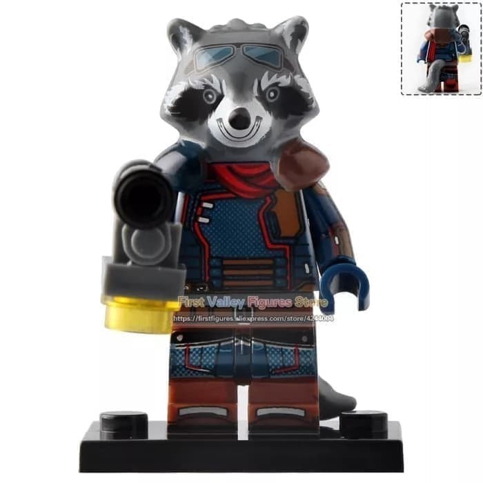 lego rocket raccoon minifigure