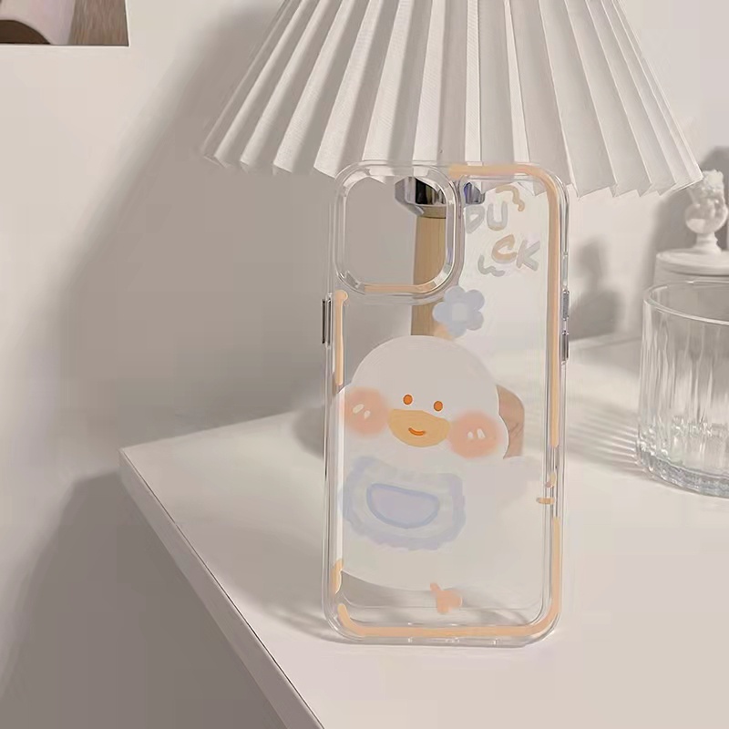 Case Pelindung Bahan Akrilik Transparan Motif Bebek Untuk iPhone 13 Pro 13prm 11 7Plus 8Plus Xr XS 13 12 Pro Max
