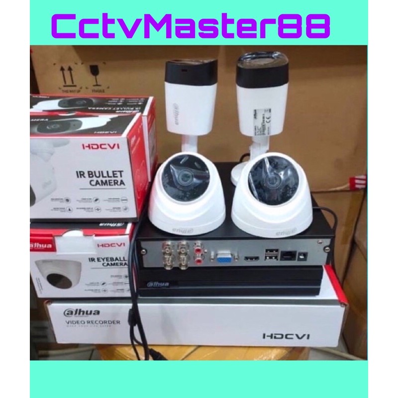 Paket kamera cctv 4ch dvr 4kamera 2mp 1080p full hd dahua hdcvi komplit