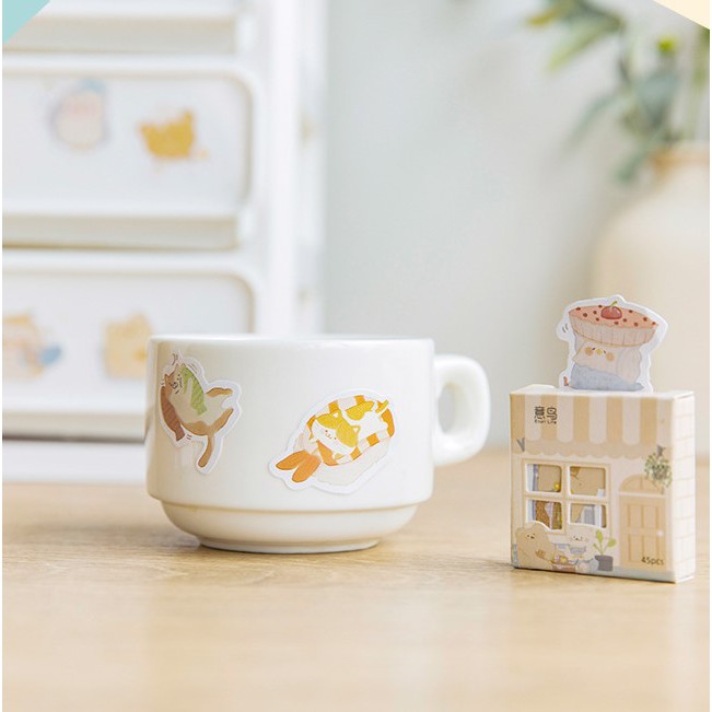 [MILOLI] 45Pcs CUTE CHARACTER Deco Sticker DIY Scrapbook Stiker Jurnal Diary Planner Kotak - B0127-6
