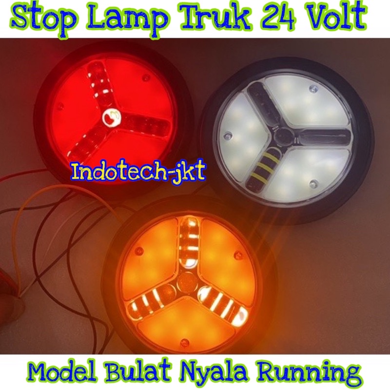 Lampu Stop Truk Bis 24 volt model bulat