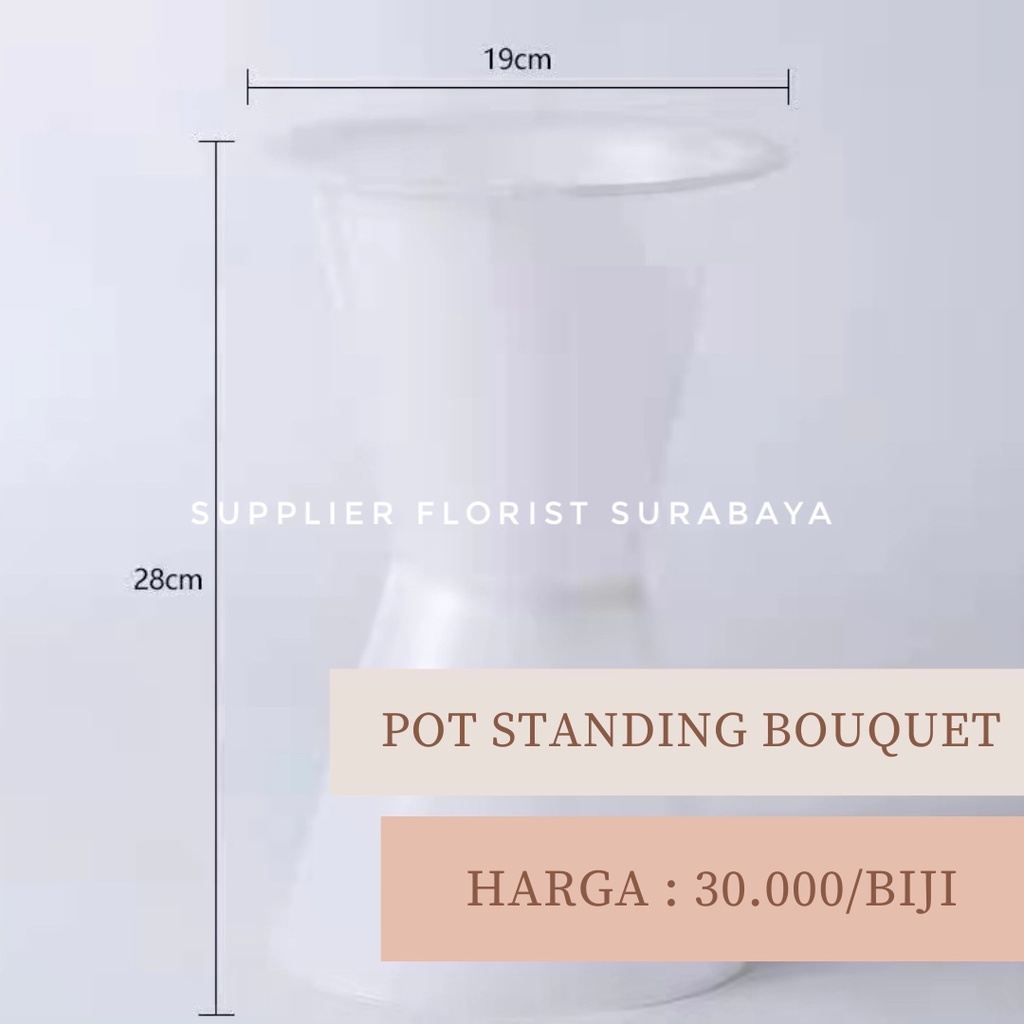 [PER 5 BIJI] POT STANDING BOUQUET PLASTIK PUTIH