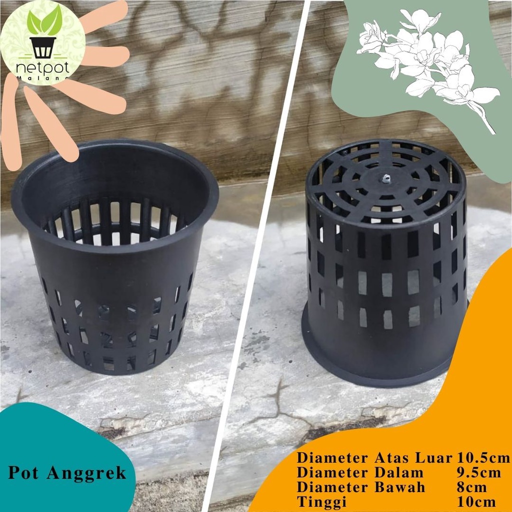 Pot Anggrek Sedang Bisa Diisi Serabut &amp; Digantung - Soft Pot Bunga Ukuran 10cm