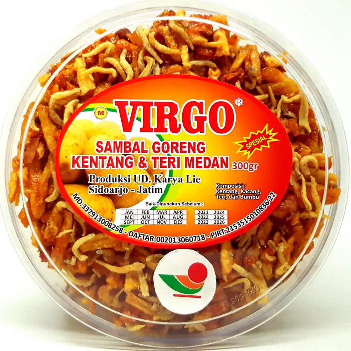 

VIRGO SAMBEL GORENG KENTANG & TERI MEDAN TOPLES 300gr | SAMBEL KERING ASLI MUSTAFA MUSTOFA KRIPIK