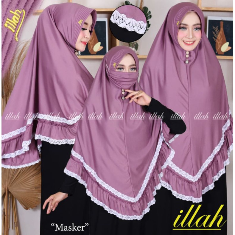 JILBAB INSTAN RENDA FREE MASKER ORIGINAL ILLAH / JILBAB JUMBO MURAH / JILBAB KEKINIAN