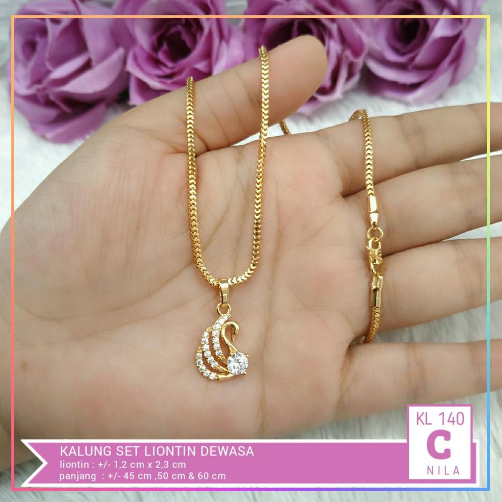 Kalung xuping kalung dewasa milano permata oval perhiasan lapis emas gold KL 140