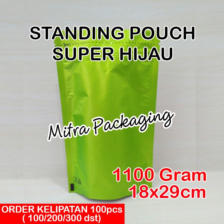 

KPACK Kemasan Standing Pouch Padat Super Hijau 1100 Alumunium Foil+Ziplock/KOPI HIJAU/USUS AYAM