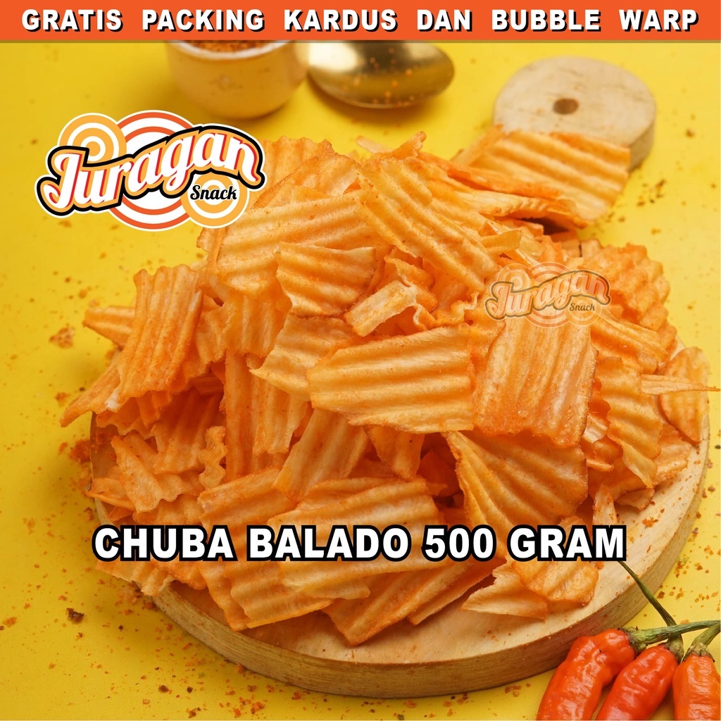 KERIPIK SINGKONG CHUBA BALADO 500 gram snack kiloan makanan ringan jajanan cemilan camilan pedas asin gurih murah