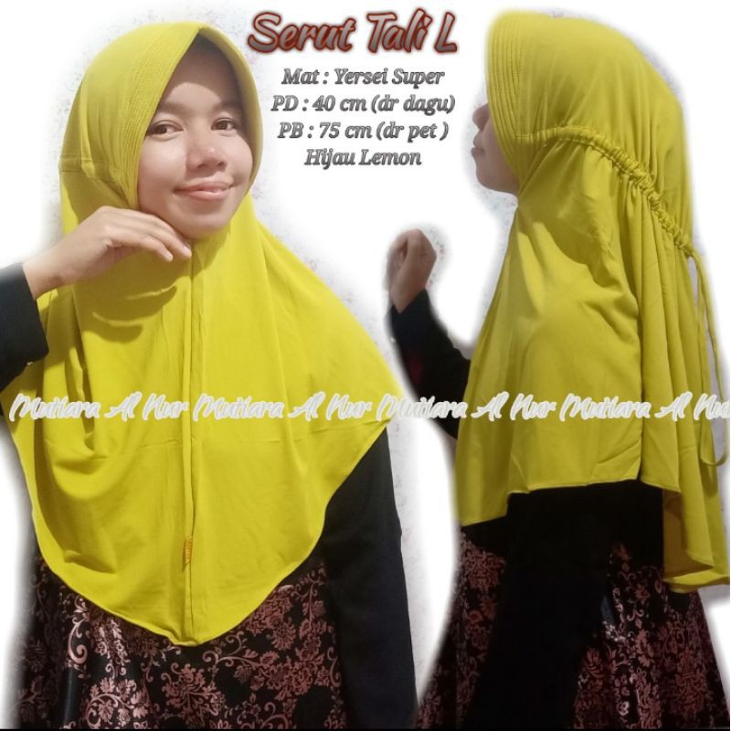 BERGO SERUT TALI L /KERUDUNG INSTAN TALI SIZE L/ SERUT TALI / SERUT JOKOWI