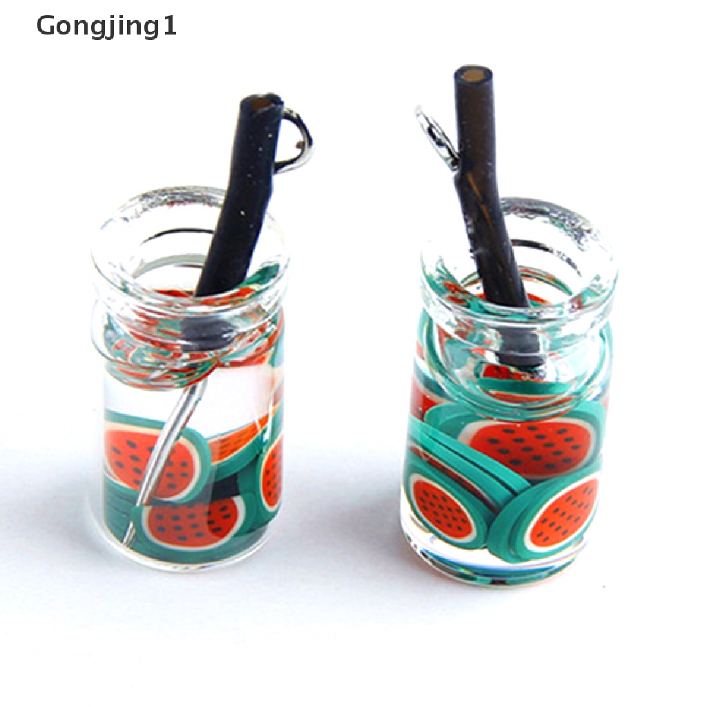 Gongjing1 5Pcs / Set Liontin Bentuk Botol Buah Bahan Resin Untuk Kerajinan Tangan / Perhiasan DIY