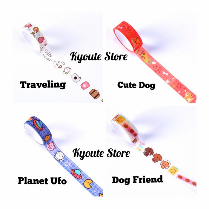 

Cuci Gudang Washi Tape / Masking Tape Cute Bunny Dog Food Japan Scrapbook Promo