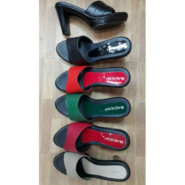 Sendal Kulit Asli Bader  heels 9cm