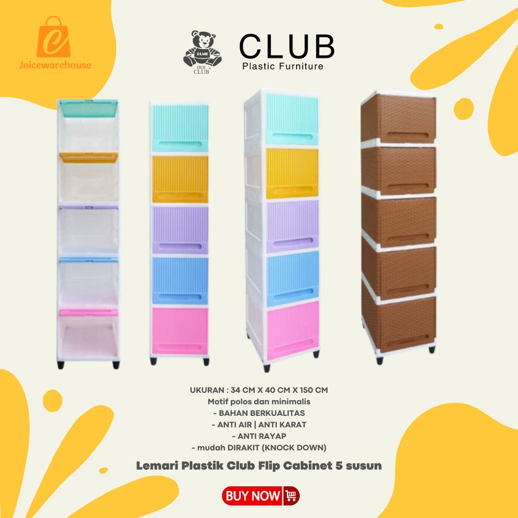 Lemari Plastik Club Flip Cabinet 5 susun