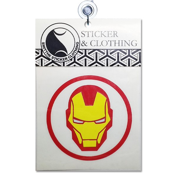 Stiker Iron Man Helmet v.3 Logo Cutting Sticker 3W untuk aksesoris Motor Mobil