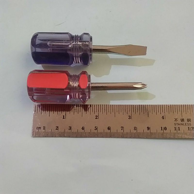 Obeng cebol. kepala obeng + dan -. XP Tool. 11/2&quot; x 4 mm. obeng mini ujung magnet harga per set ( 2 pcs )