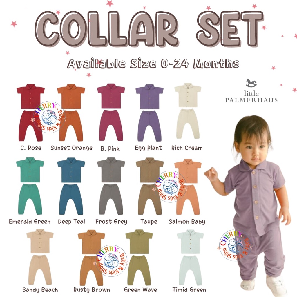 CUCI GUDANG Little Palmerhaus Collar Baby Set Lengan (Setelan Bayi) 0-24 Bulan CBKS