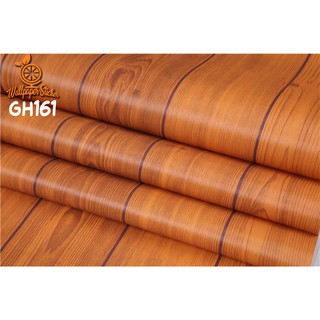 Wallpaper Dinding KAYU JATI COKLAT GARIS PVC Wall Sticker Kamar Tidur