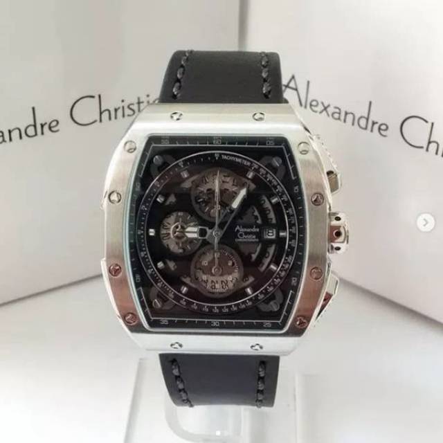 Alexandre christie 6411 silver strap Black Man original full silver