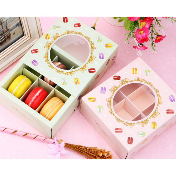 Box Makaron peach green Hampers / Kotak Sekat