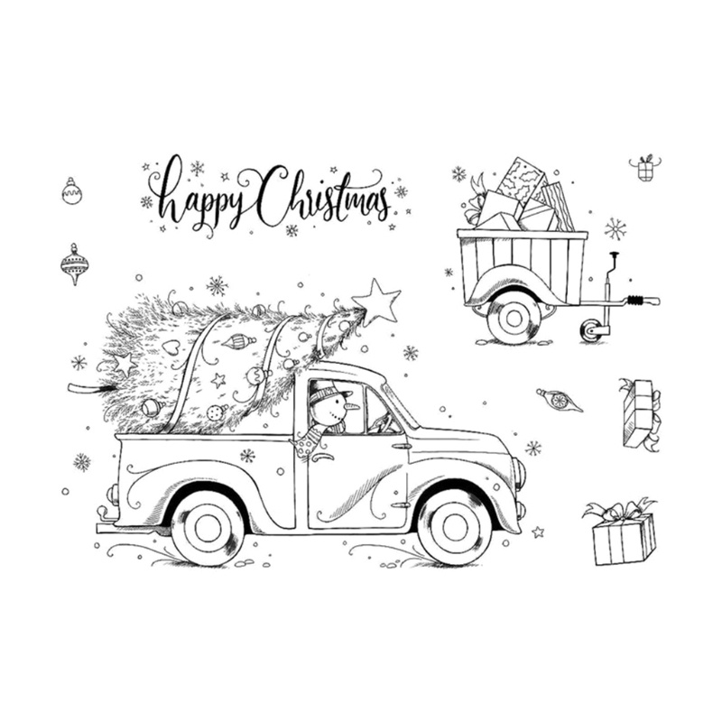 Stempel Segel Bening Bahan Silikon Desain Happy Christmas Untuk Dekorasi Album Foto Scrapbooking