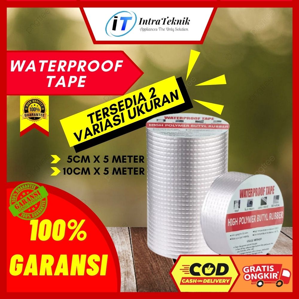 Lakban Anti Bocor Aluminium Foil Waterproof Tape Perekat Anti Air Tahan Panas Untuk Tambal Seng Atap