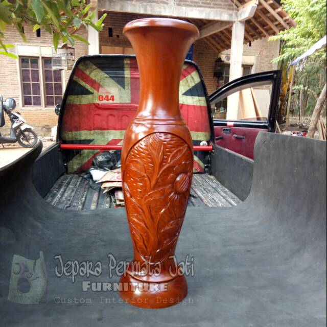 Guci kayu pot bunga ( pot kayu, tempat payung, furniture jepara )