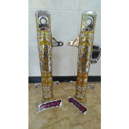 Bottom Shock Ninja 250 ukir krom candy