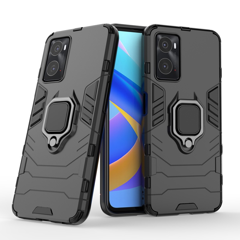 Casing Armor Shockproof + Stand Holder Magnetik Untuk OPPO Realme 9i / 9i