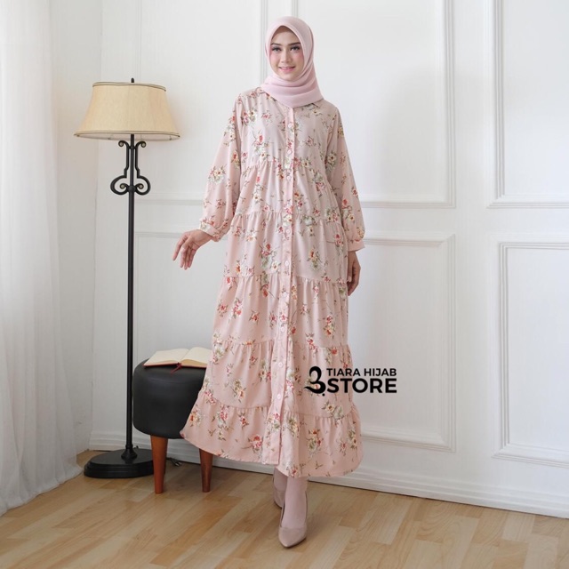 GAMIS FLORAL / GAMIS BUNGA / GAMIS KANCING DADA / MAXI DRESS BUNGA / GAMIS MURAH