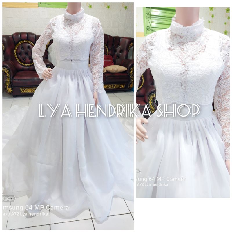 GAUN PENGANTIN ORGANZA EKOR+BOLERO