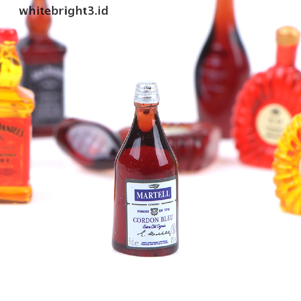 (whitebright3.id) 10pcs Miniatur Botol Minuman Skala 1: 12 Untuk Aksesoris Dapur Rumah Boneka