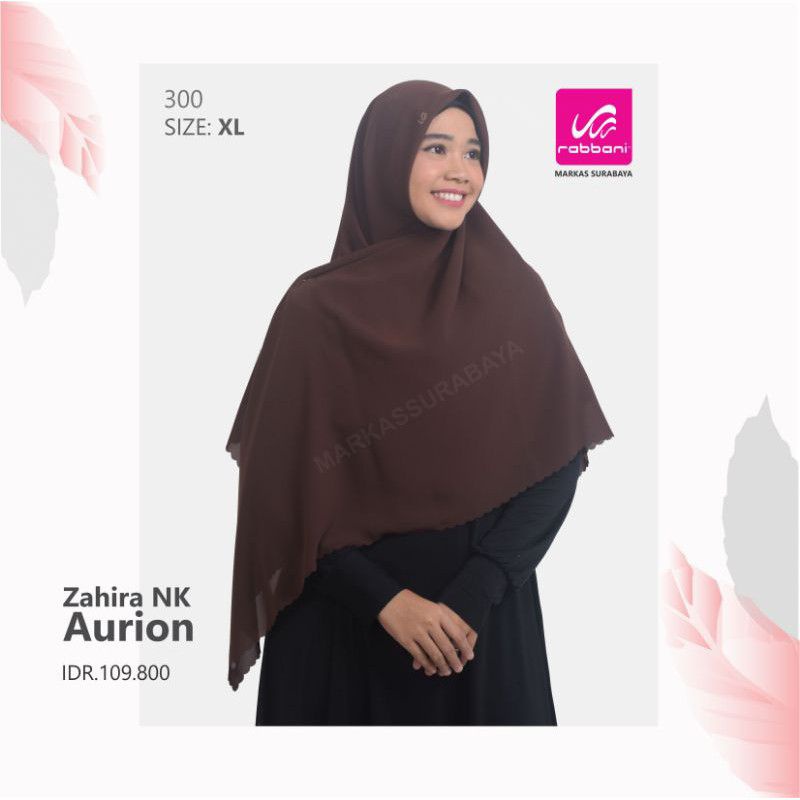 Kerudung Segiempat Polos Zahira Aurion XL Rabbani ORI