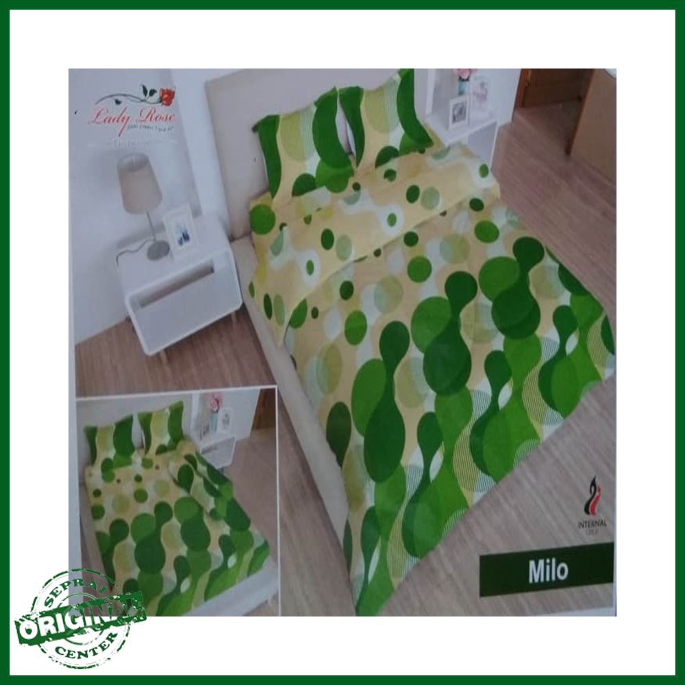 SEPREI LADY ROSE / SPREI LADY ROSE MILO QUEEN 160 No.2 SEPRAI HIJAU LINGKARAN LAMPU LAVA